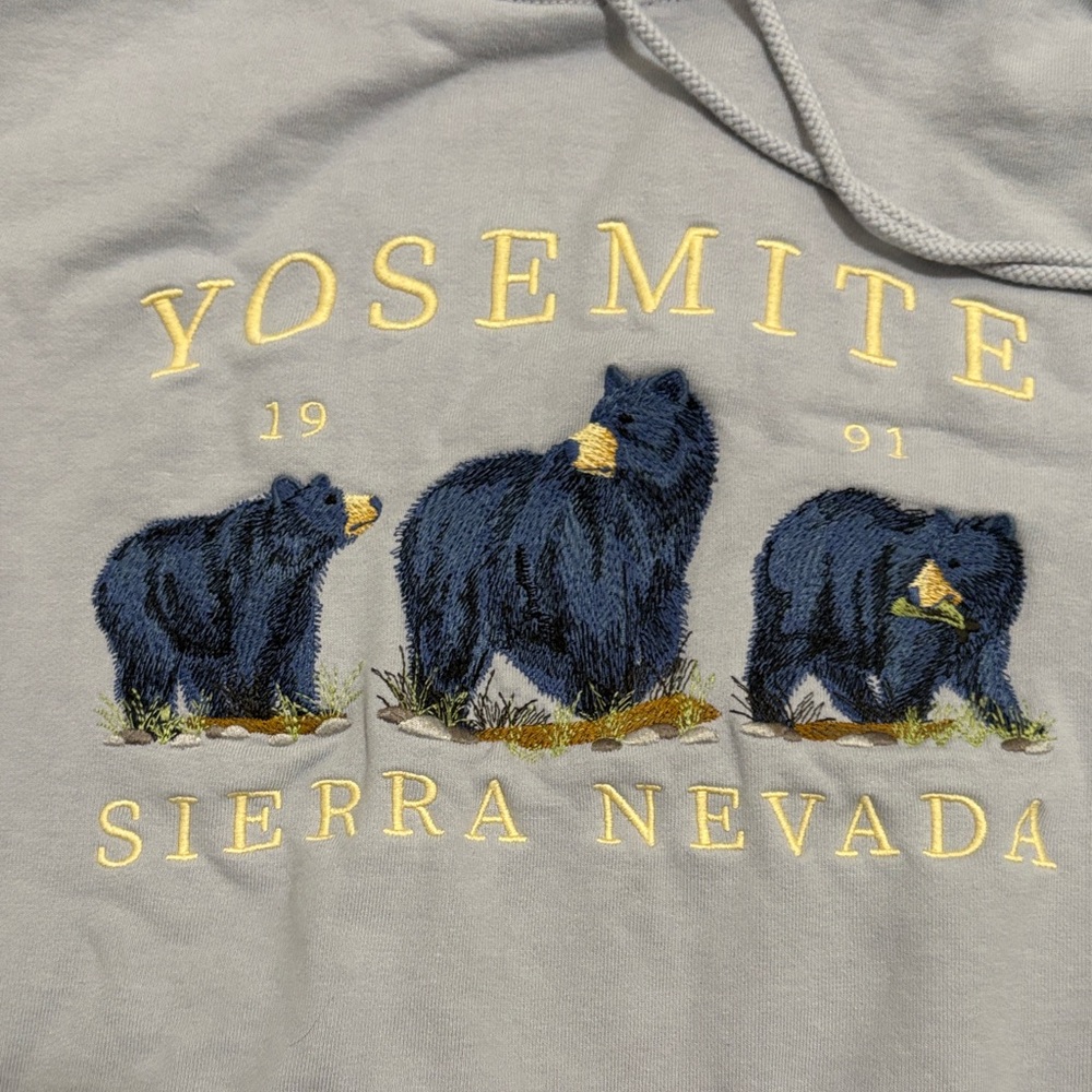 John Galt Yosemite Sierra Nevada Purple/Blje Hoodie Embroidered - Picture 2 of 12